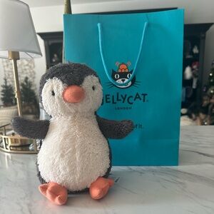 Jellycat Gray and Orange Plush Toy Peanut Penguin